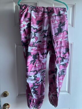 Pink Camo Cargo Jogger Pants